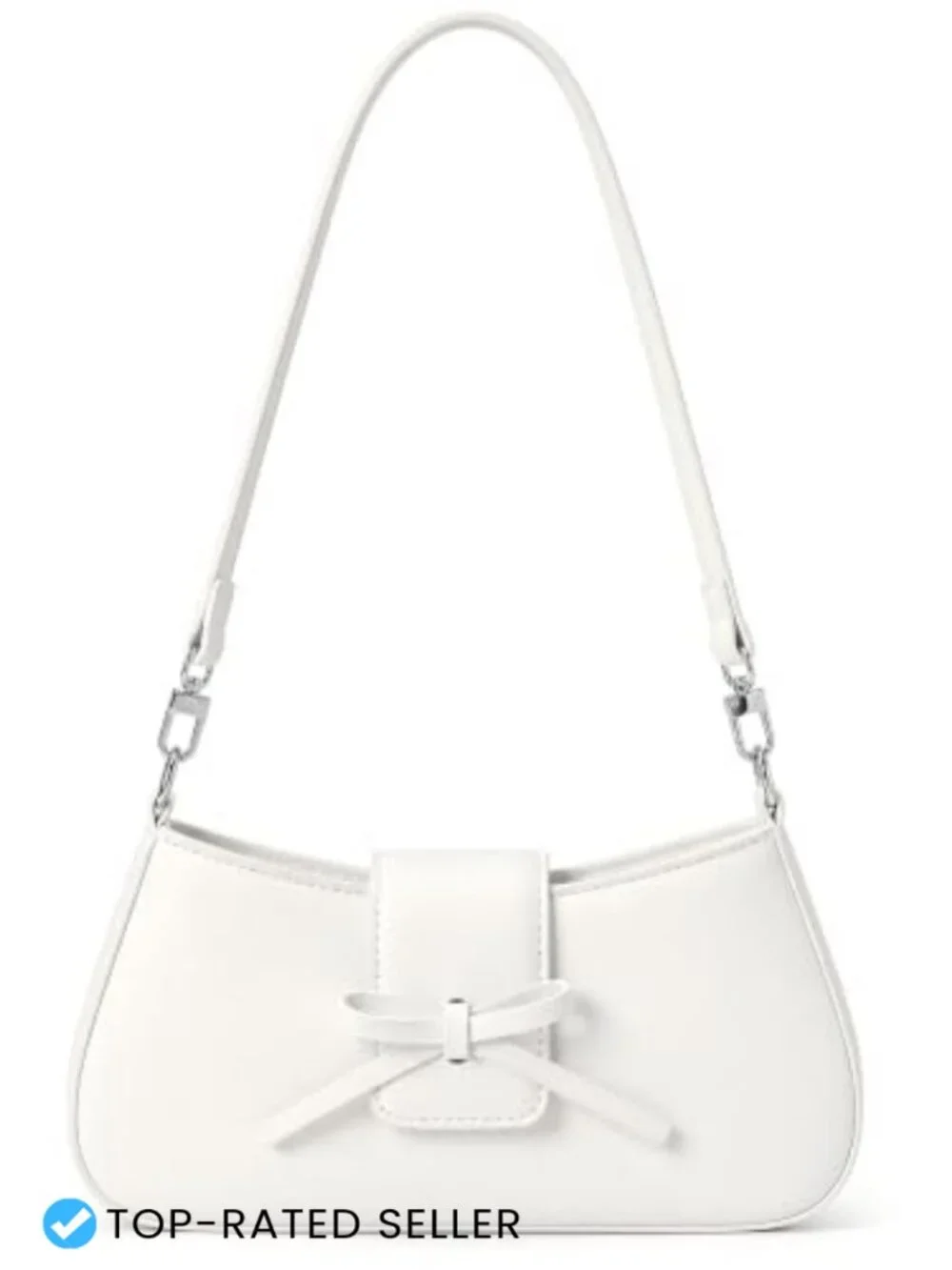 Y2K Bow Shoulder Bag Vegan Faux Leather Hobo Handbag Clutch Purse for Women